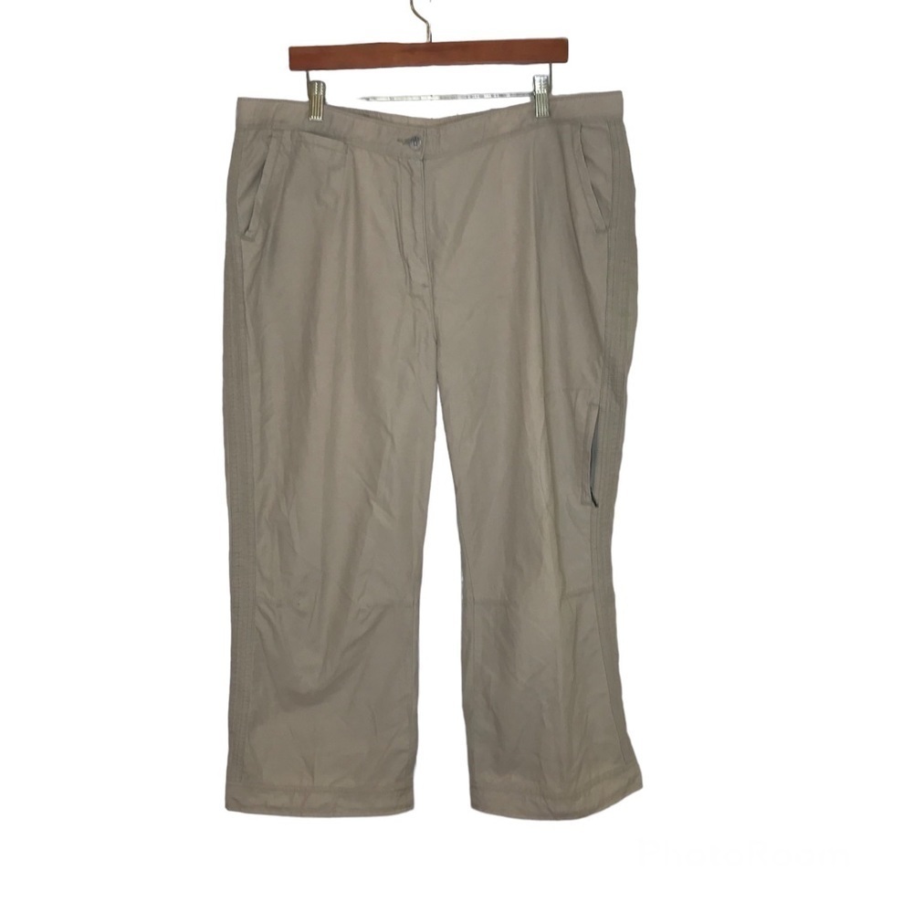 Woolrich Womens Cropped Pants Size 18 Stone‎ Khaki Outdoors Pockets Gorp Core